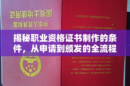 通河揭秘职业资格证书制作的条件，从申请到颁发的全流程解析